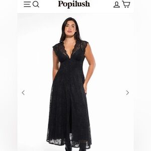 Elegant Black Lace Evening Gown